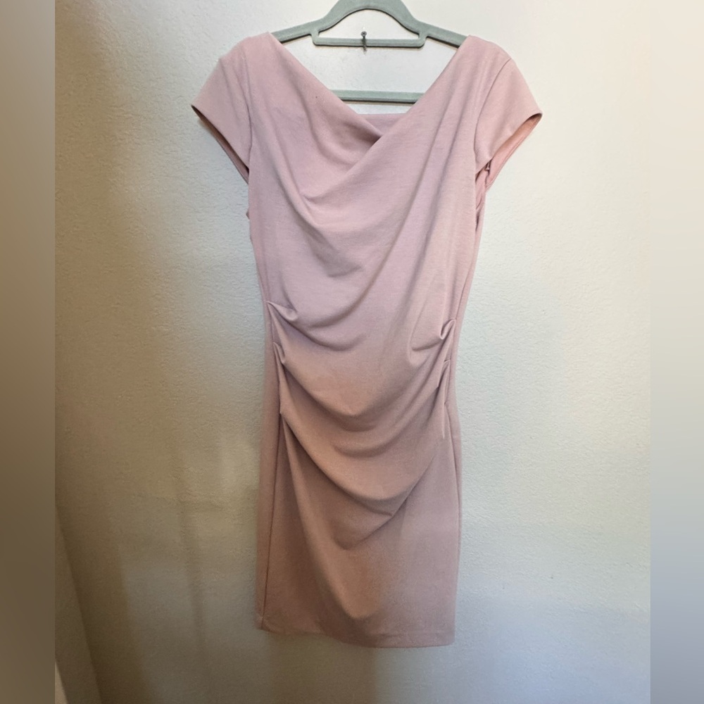 WHBM Blush Pink Draped Sheath Dress | Size 6 Cocktail/Wedding Guest